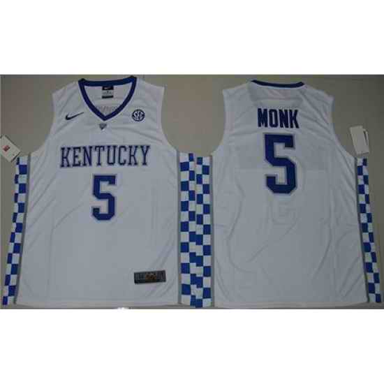 Wildcats #5 Malik Monk White Basketball Elite Stitched NCAA Jersey